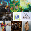 A collage of art with the words greater art trail